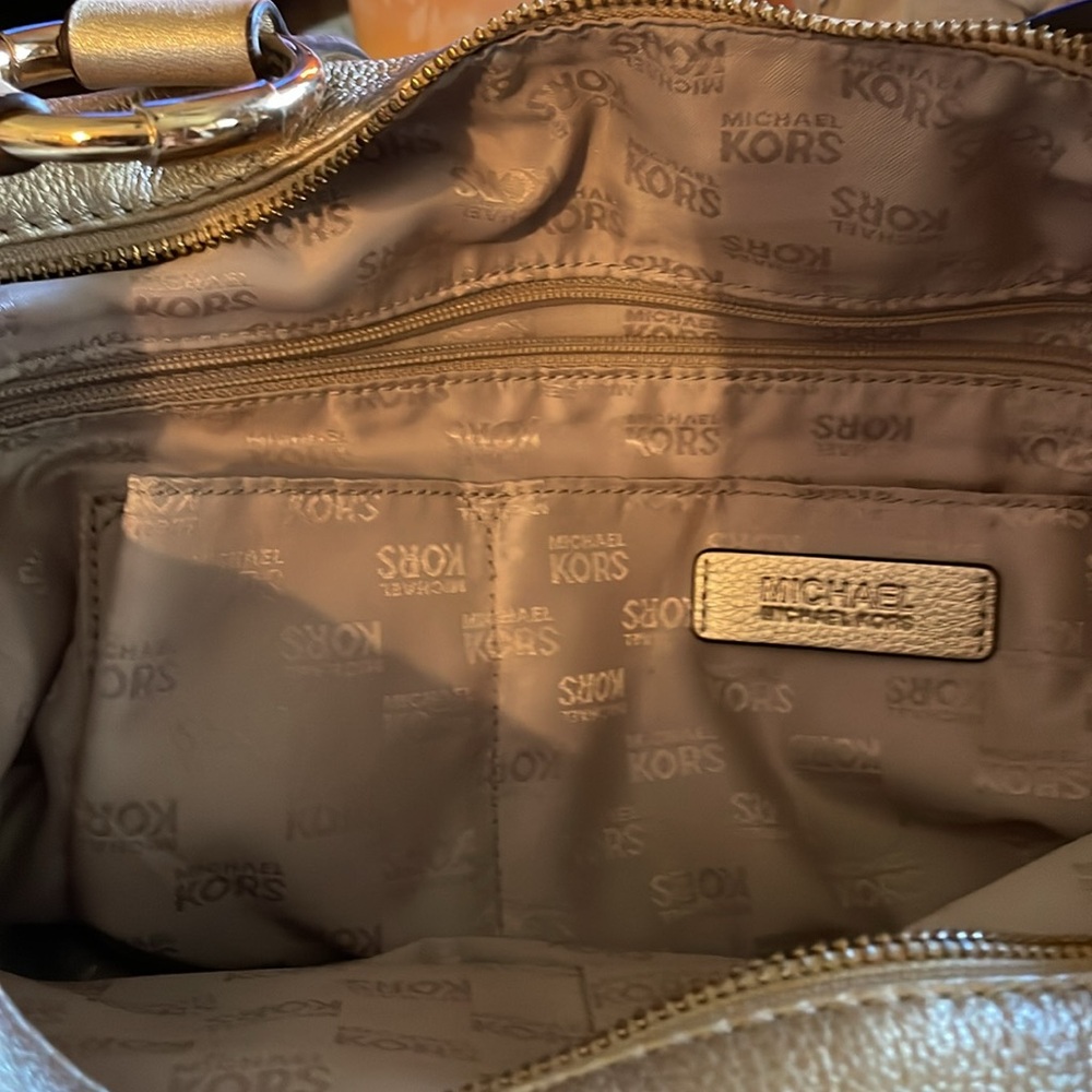 Michael Kors Fulton Metallic Gold Hobo Bag - Picture 7 of 12